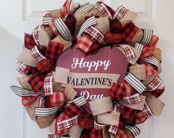 Valentine's Day Wreath For Front Door, Valentine Hearts Wreath, Valentine Door Decor ,Valentine Decor, Wreath for Valentine, Heart Wreath.