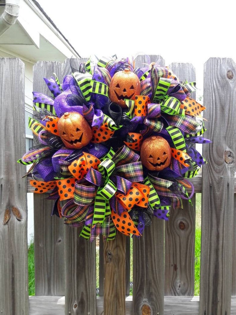 Halloween Wreath,Happy Halloween Wreath,Halloween Decor,Fall Wreath,Halloween Pumpkin Wreath,Wreath for Halloween,Halloween Pumpkin Decor.