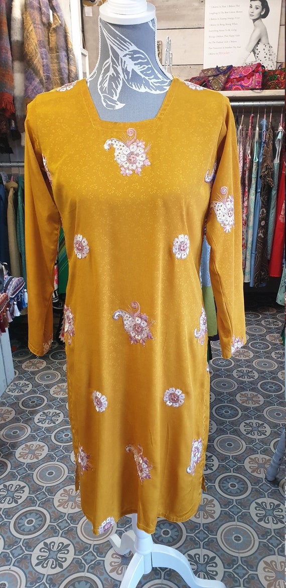 Vintage sari style 1970s Tunic - image 1