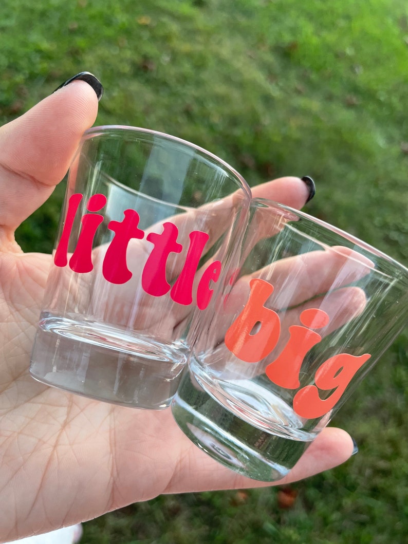 Groovy Big Little Shot Glass Big Little Reveal Sorority Gift Etsy