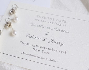Printed save the date, personalised save the date cards with envelope, luxury wedding card, rustic save the date