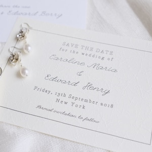 Gedruckte Save the Date Karten, personalisierte Save the Date Karten mit Umschlag, japanische Luxus Hochzeitskarte, glamouröse Hochzeit