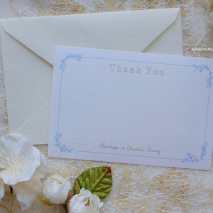 Bedankkaartjes met bloemenprint, romantisch gepersonaliseerd naamkaartje met envelop