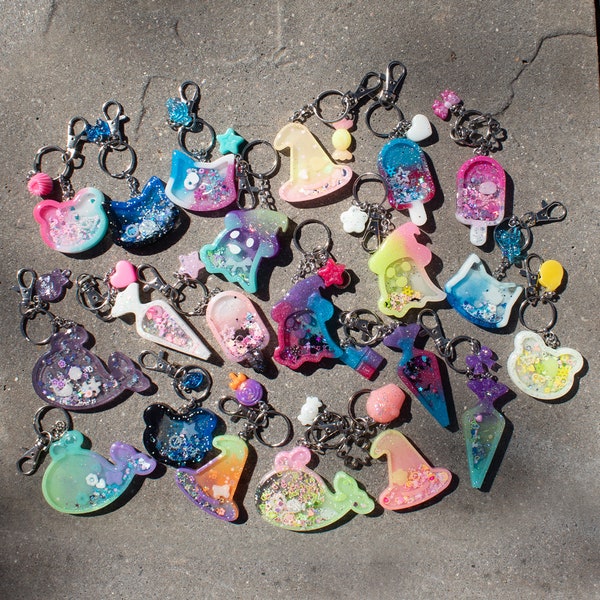 Resin Shaker Keychains - Triple