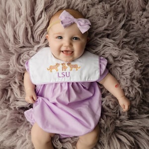 Smocked lsu cheap baby clothes