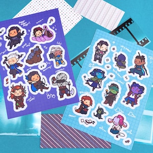 Feuilles d'autocollants Vox Machina & The Mighty Nein