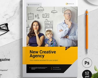 A4 Brochure Mockup PSD, Magazine Template (Digital Download)