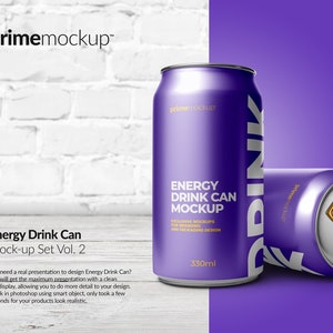 330ml Soda Energy Drink Can Mock-up Set Vol. 2