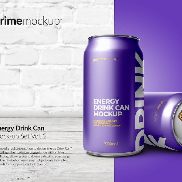 330ml Soda Energy Drink Can Mock-up Set Vol. 2