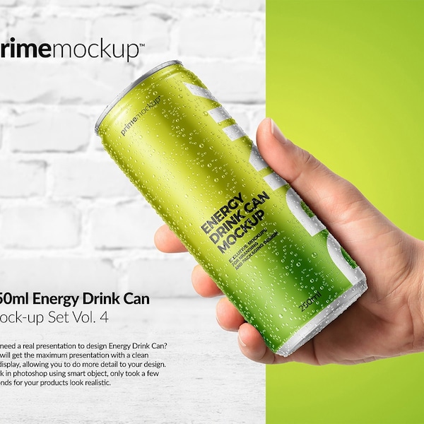 250 ml Energy Drink Can Mockup Bundle