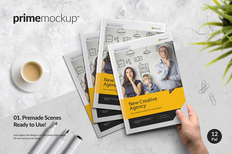 Download A4 Portrait Brochure Mockup Set Catalogue Mockup Bundle | Etsy