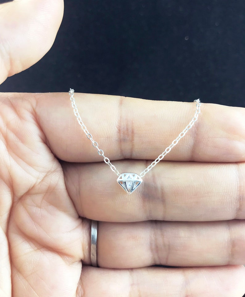 Mini Moon Necklace,Mini Diamond Necklace,Zircon Stereo Hexagon Star,Zircon Moon Pendant,Christmas Gift,Hollow Moon Pendant,Initial Necklace