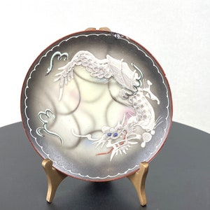 Occupied Japan, Small, Gray and White, Dragonware Saucer