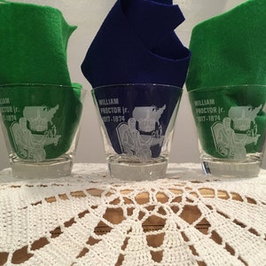 Set of 3, vintage, 1960&#39;s, William J Proctor Rx Pharmacy, Collectible Cocktail glasses