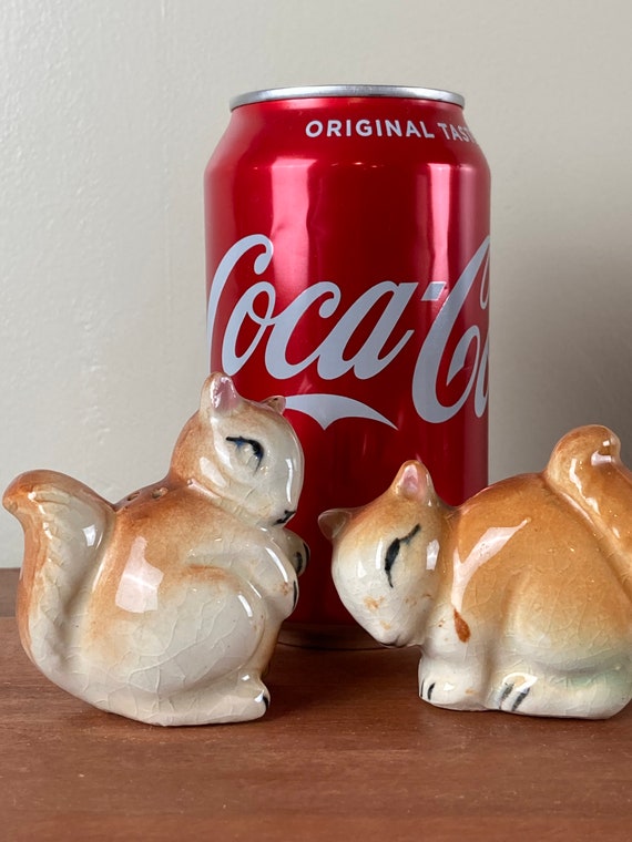 ヴィンテージ、陶器、茶色のリスの塩コショウ入れ - Etsy 日本