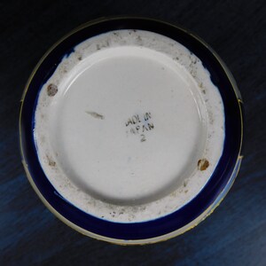 Vintage, Japanese, Porcelain, Cobalt blue, Moriage Satsuma Vase with Foo Dog Handles image 9