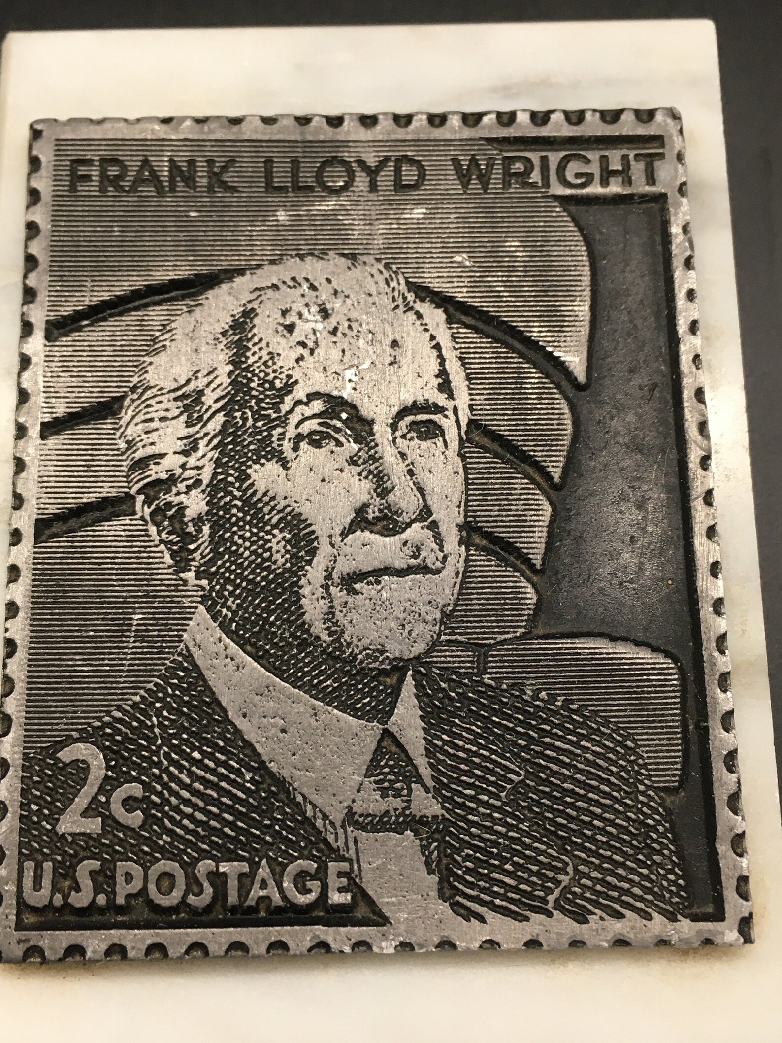 Vintage Pewter Etched Replica of 2 Cent Frank Lloyd Wright Etsy