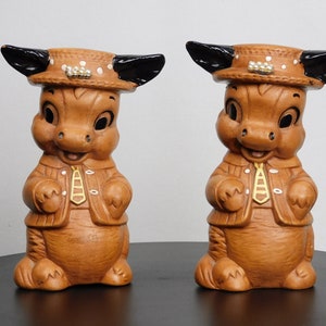 Vintage, Twin Winton USA, ceramic, Donkey salt and pepper shakers