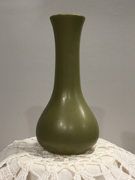 Vintage Small Mccoy Floraline Usa 534 Green Vase Etsy