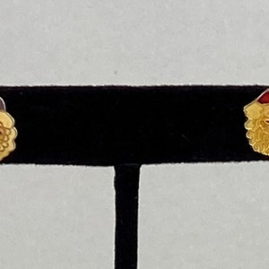 Pair of vintage, unmarked, Santa Claus, pierced earring studs with butterfly backs