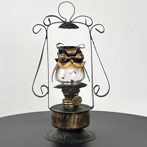 Vintage, Hong Kong, Mini, Metal and Glass, Decorative Kerosene Lamp