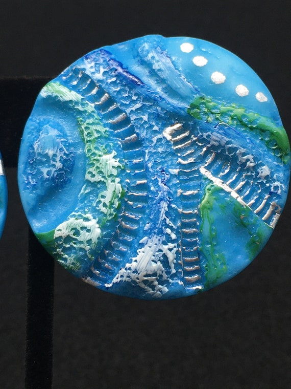 Retro, large, round, multi-colored, plastic, pier… - image 6