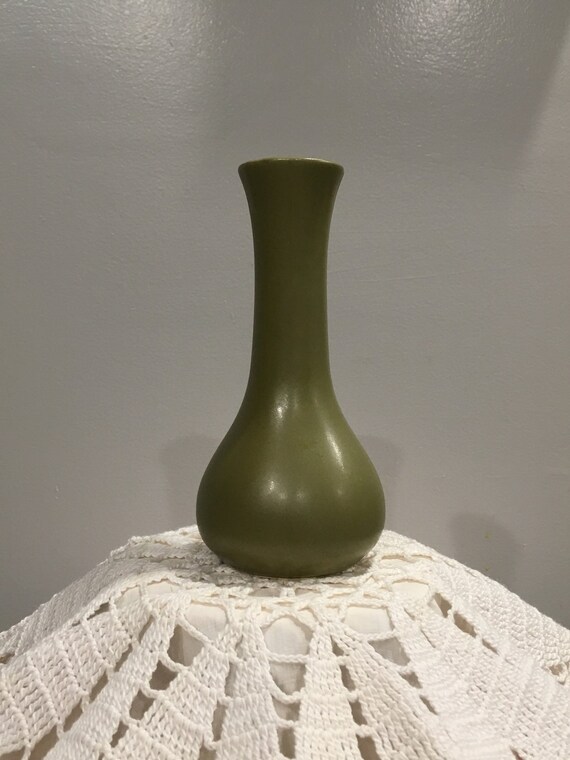 Vintage Small Mccoy Floraline Usa 534 Green Vase Etsy