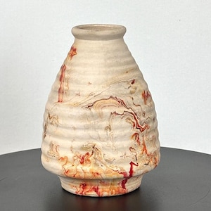 Vintage, Nemadji Pottery Vase in Reds, Oranges and Browns