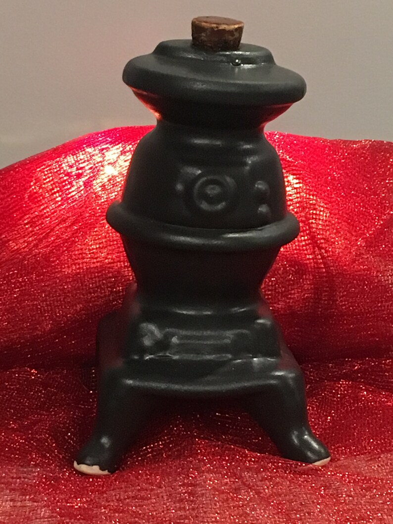 Vintage ceramic potbellied woodstove look decanter with Etsy