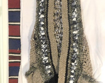 Hand-crocheted sweater-vest with lined pockets