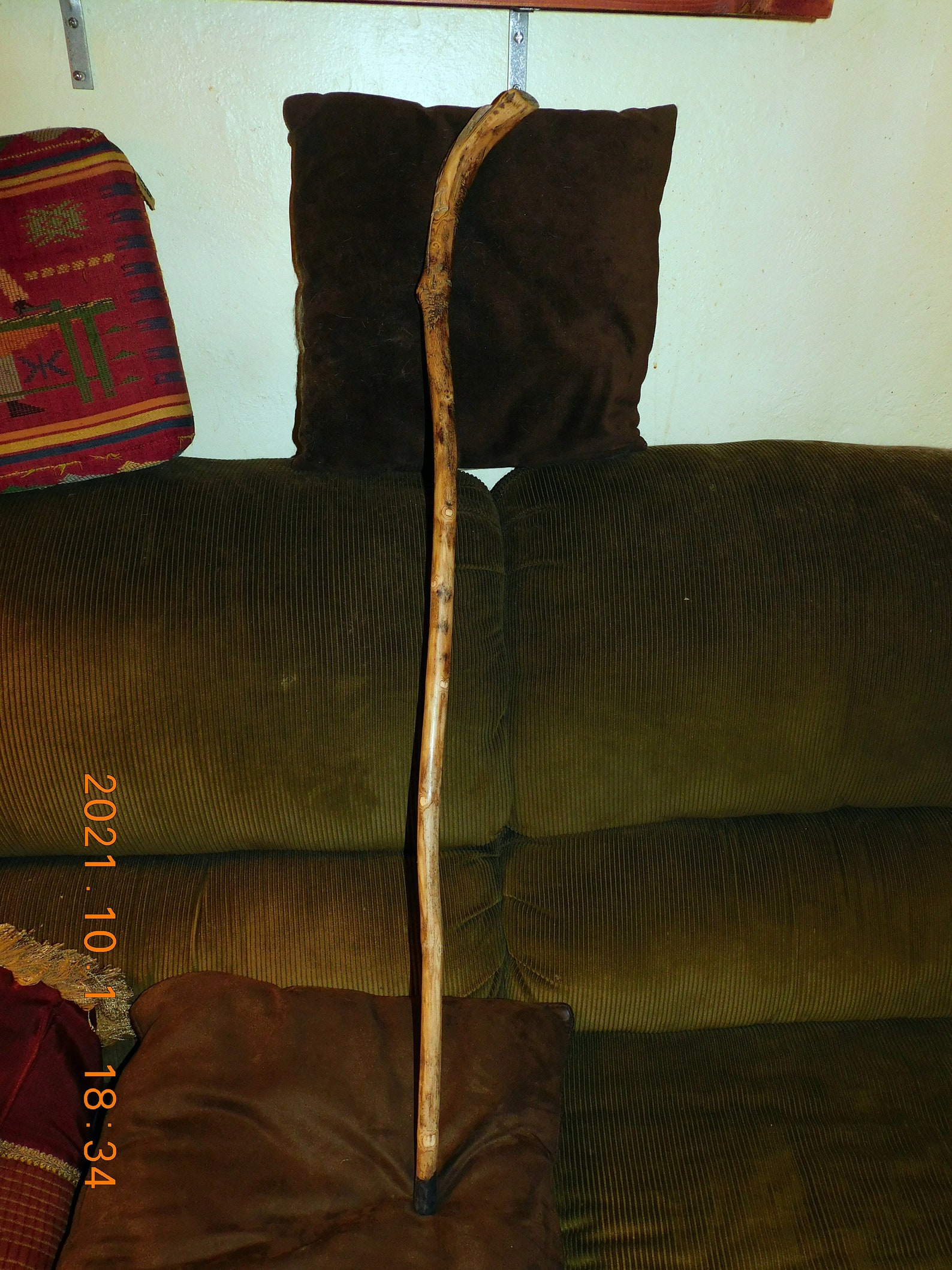 Curved Handle Walking Stick Etsy