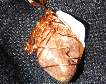 Prairie Agate Wire-Wrapped Pendant