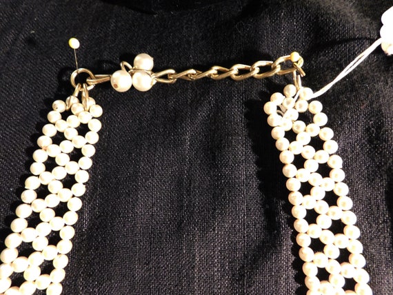 Vintage Three-Strand Faux Pearl Necklace - image 2