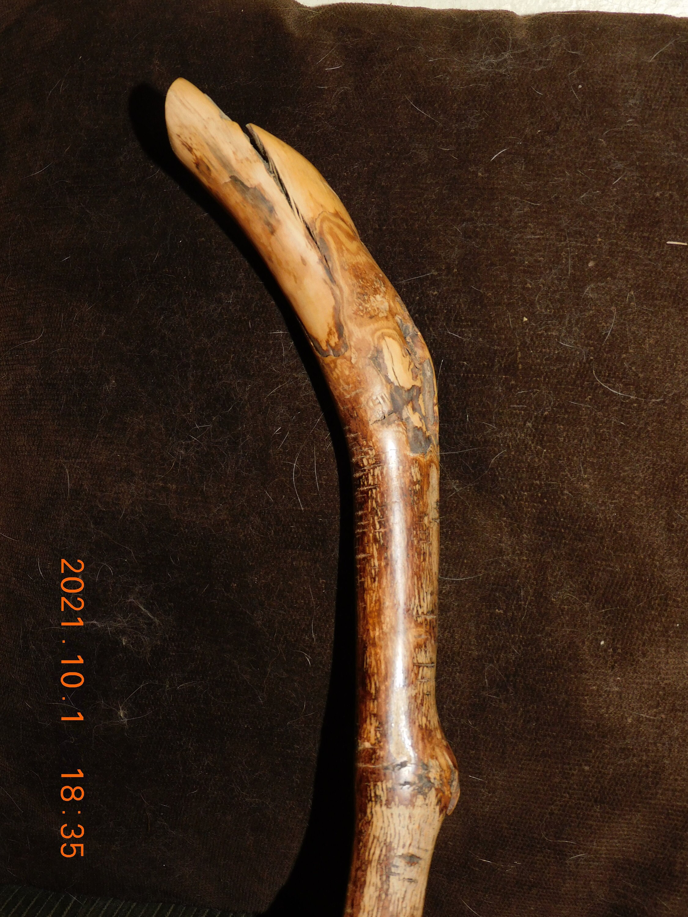 Curved Handle Walking Stick Etsy