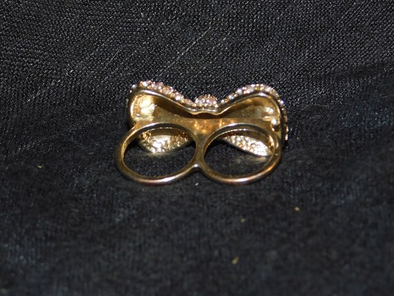 Vintage Bowtie Two-Finger Ring - image 2