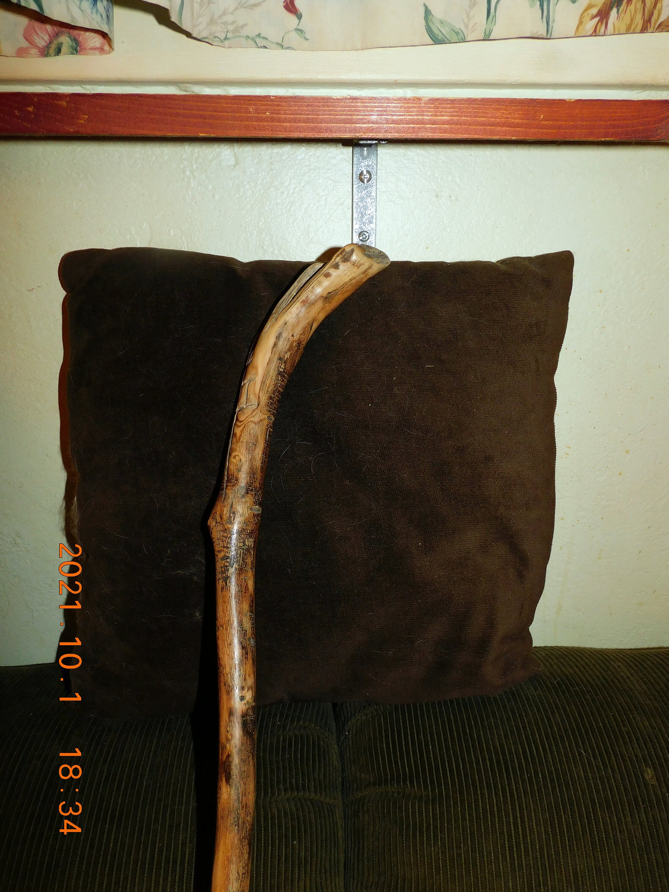 Curved Handle Walking Stick Etsy