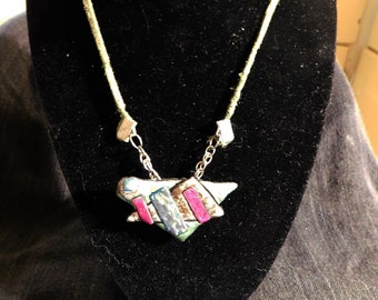 Original Upcycled Abstract Pendant Necklace