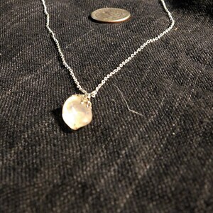 Tumbled Quartz Crystal Drop Pendant Necklace