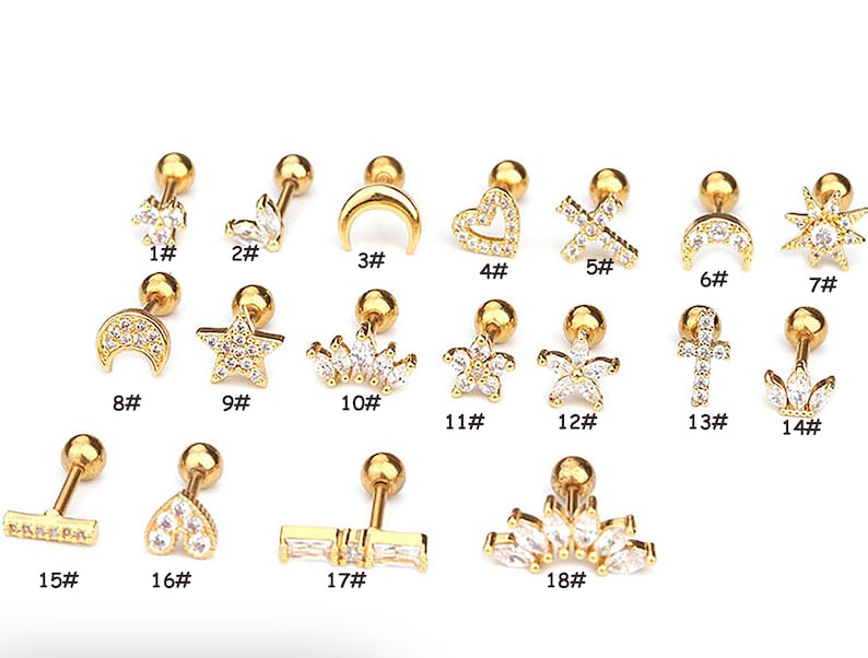Surgical Steel Middle Finger Helix Tragus Cartilage Barbell