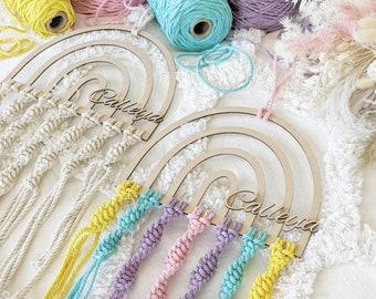 Macrame Rainbow Wall Hanging / Rainbow Wall Hanging / Macramè Rainbow / Personalised Rainbow / Personalised Gift