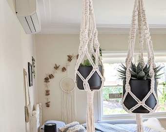 Macrame Plant Hangers - Small, Large, Duo, Double or Trio / Plant Hangers / Hanging Planter