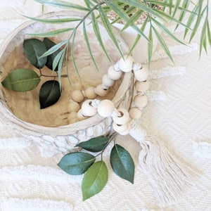 Natural Beaded Tassel / Beaded Tassel / Macrame Tassel / Handmade Tassel