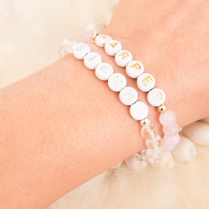 Personalised Bracelet / Personalised Crystal Bracelet / 14k Gold Filled, Sterling Silver and Rose Gold / Personalised Beaded Bracelet