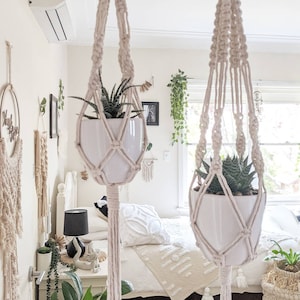 Macrame Plant Hanger with Pot/ Plant Hanger with Pot / Plant Hanger/ Plant Holder small or large with Pot / Hanging Planter with Pot
