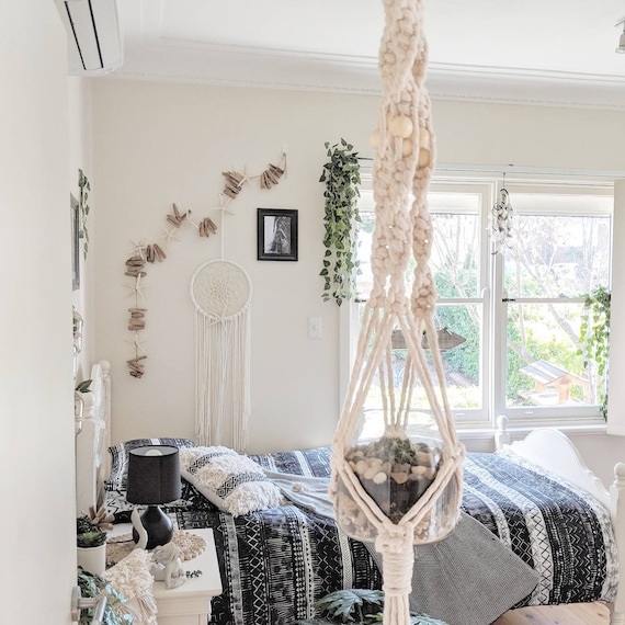 Macrame Plant Hanger (with beads) / Plant Hanger