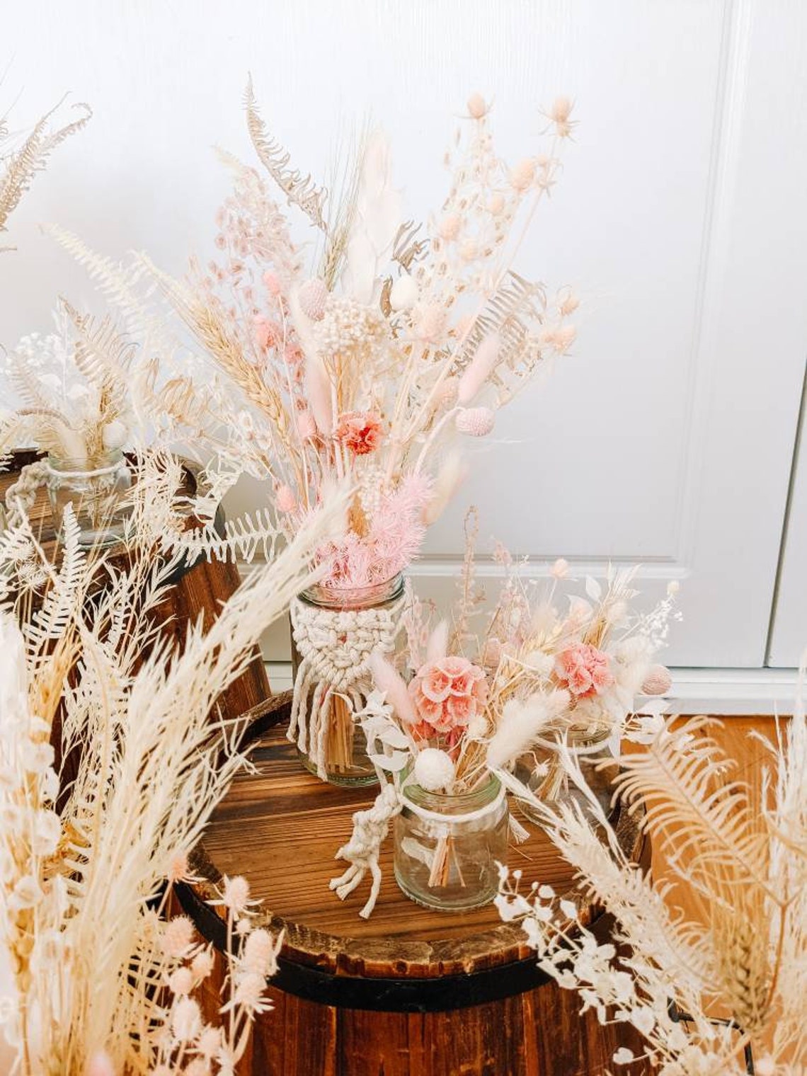 Dried Flower Arrangement In Macrame Jar/Pot/Vase ...