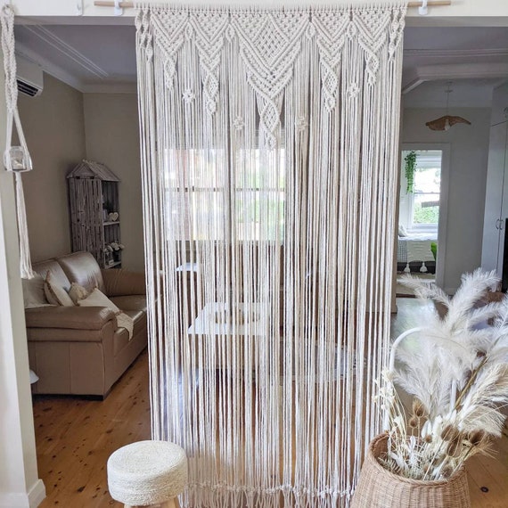 Rideau De Porte En Macramé - Tapisserie Murale Bohème - 100% Coton - Fait Main Inde