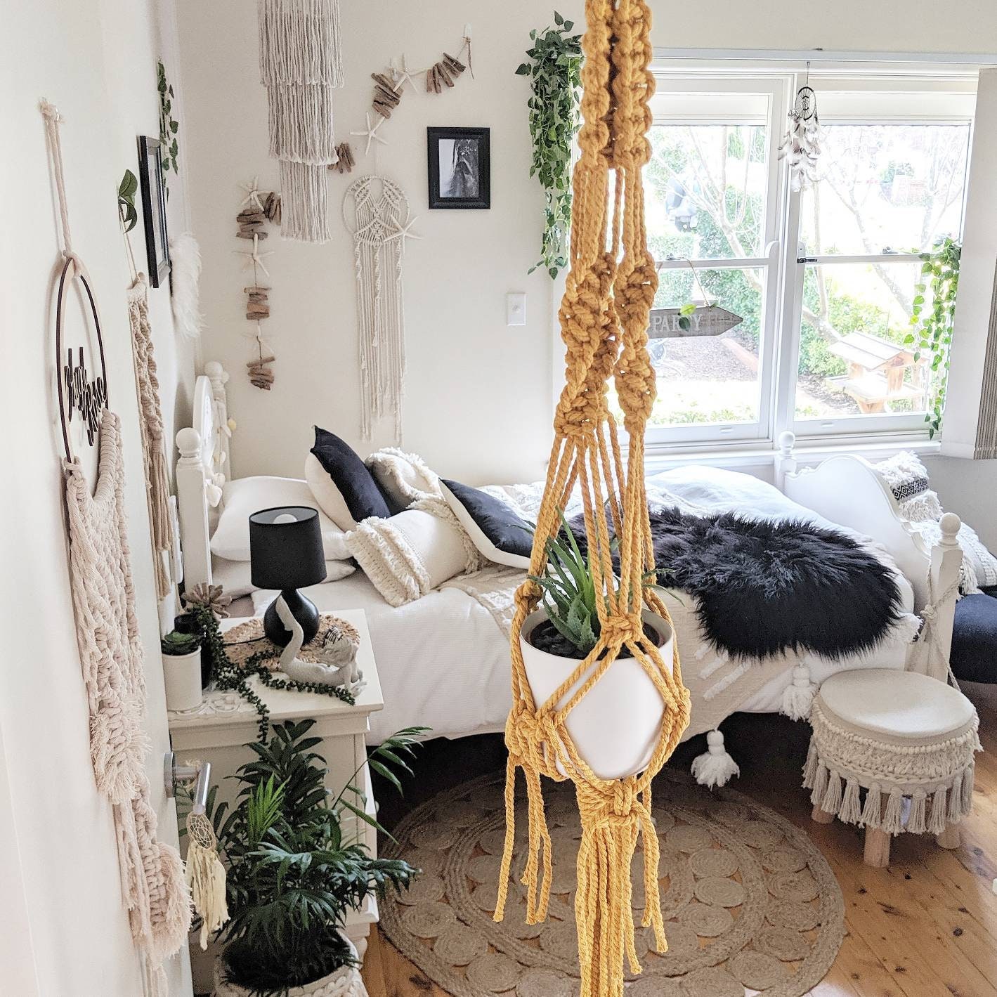 Macrame Plant Hanger Mustard / Plant Hanger | Etsy