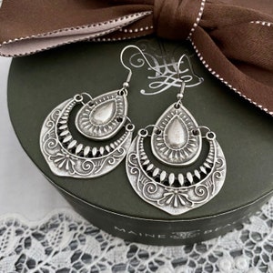 Boho teardrop earrings in silver/bohemian earrings/boho earring/australian seller/gypsy earring/hippie earrings/gift for her/trendy earring