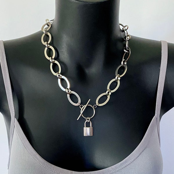 Stainless steel chunky chain/large link oval stainless steel chain/australian seller/statement chain/thick link chain/gift for her birthday
